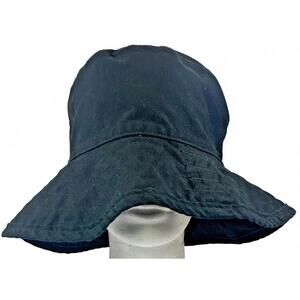 HatAttack Black 100% Cotton Lined Wide Brim Bucket Sun Hat Adult Size US Made